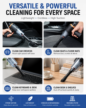 Portable Car & Home Vacuum Cleaner | Wireless & Powerful Suction | USB Rechargeable | Multi-Nozzle Cleaning Kit