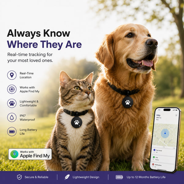 GPS Tracker with Pet Collar for Cats & Small Pets - Never lose your pet anymore