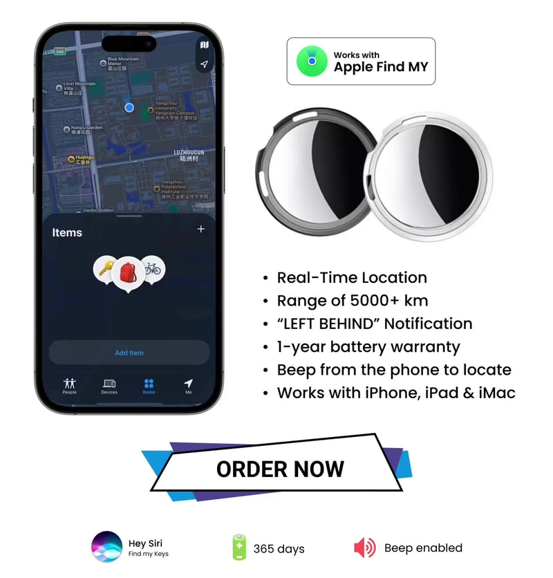 Smart wireless tracker for your keys, bags, and gadgets — iOS compatible